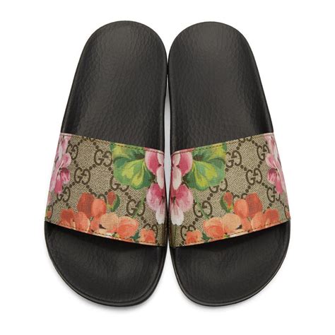 gucci floral slides|gucci floral slides size 8.